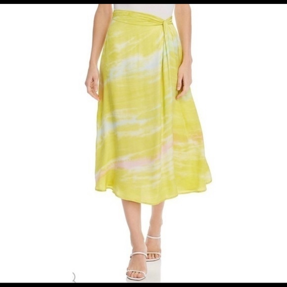 YFB Savanna Satin Slip Skirt In Zest Ripple Size Small NWT - Picture 5 of 8